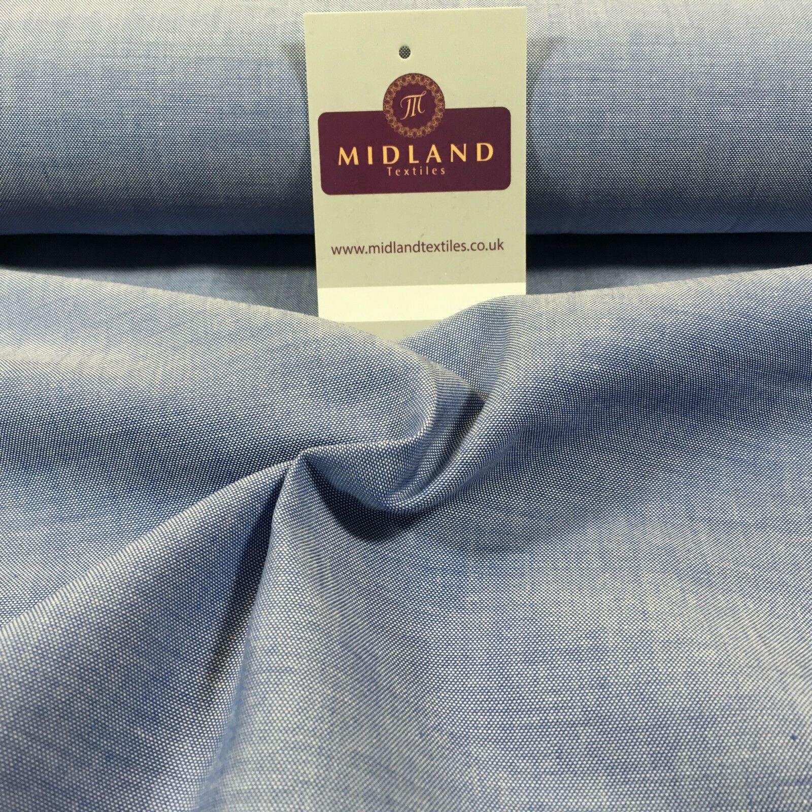 100% bomuld chambray stof til skjorter, tunikaer kjoler 58" W - Midland Textiles