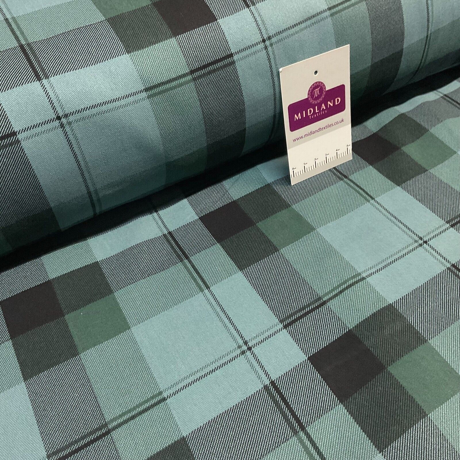 Cuadros tartán escocés Check Cotton Drill tapicería ropa de trabajo Tela 15  - Midland Textiles