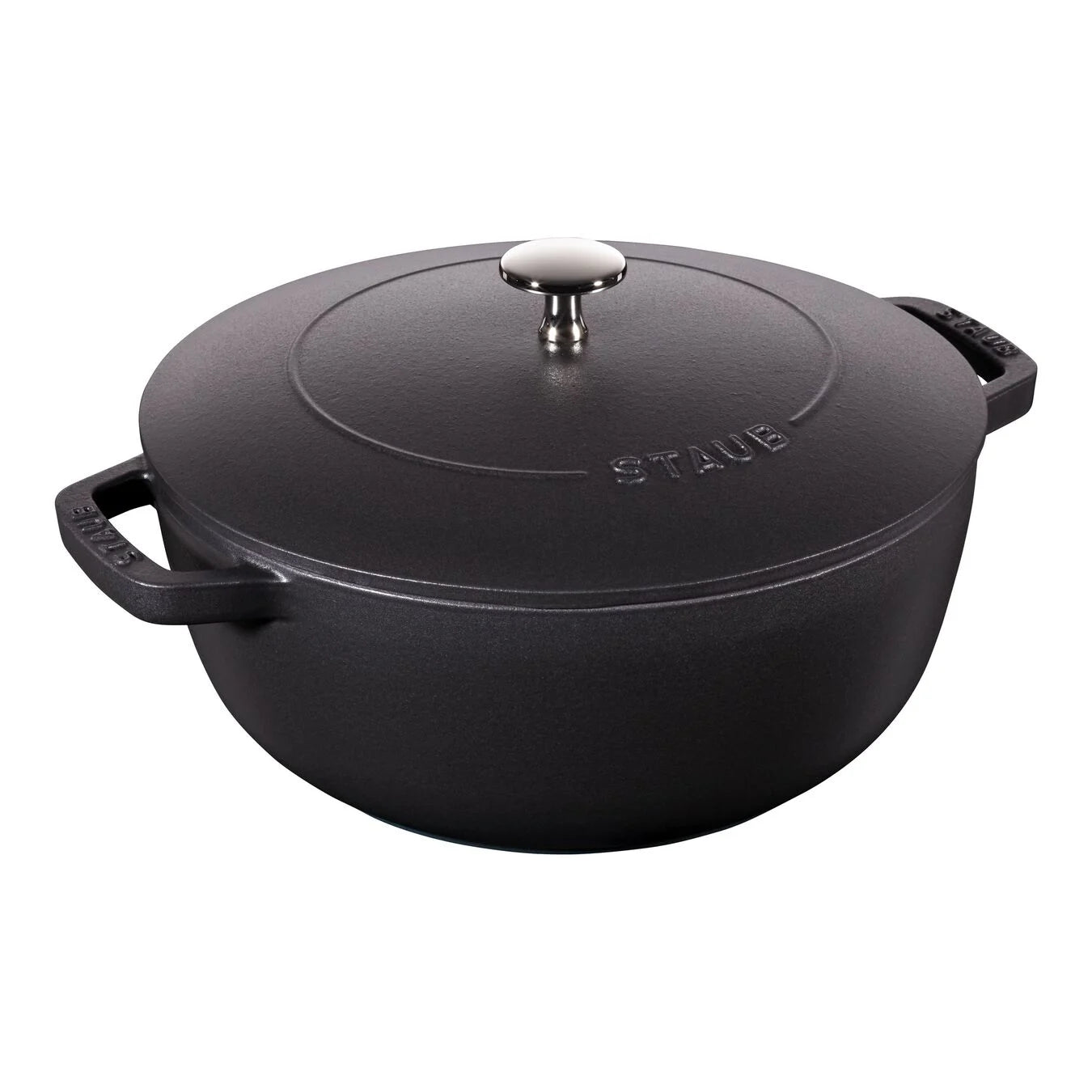 Staub La Cocotte Cast Iron Round French Oven 3.6L Black – KitchenVirtue.com