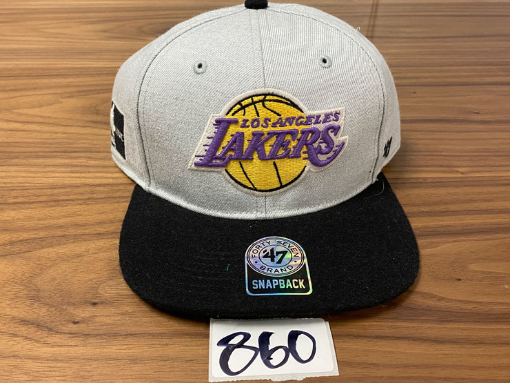 grey lakers hat