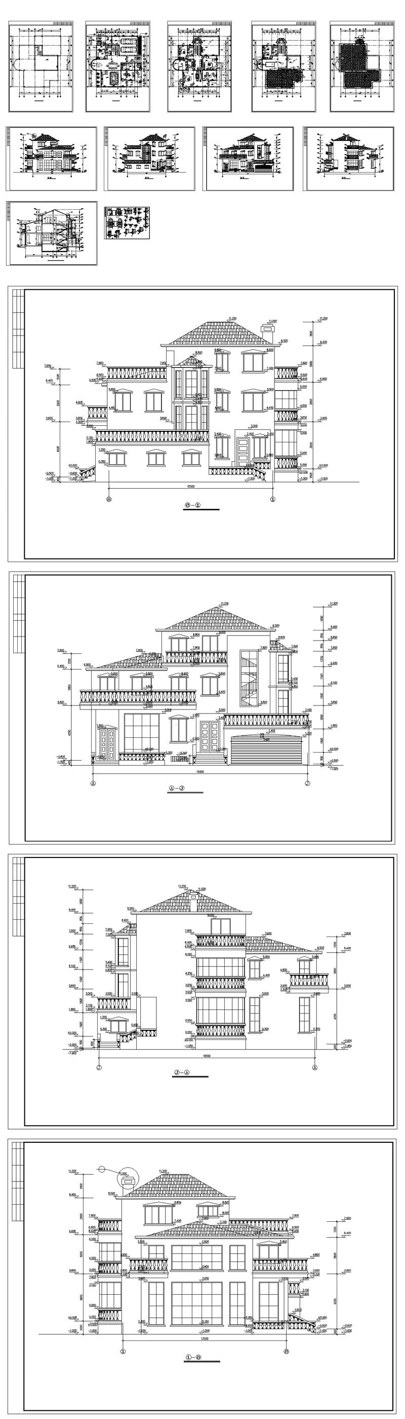 ★【Villa CAD Design,Details Project V.9】Chateau,Manor,Mansion,Villa@Autocad Blocks,Drawings,CAD Details,Elevation