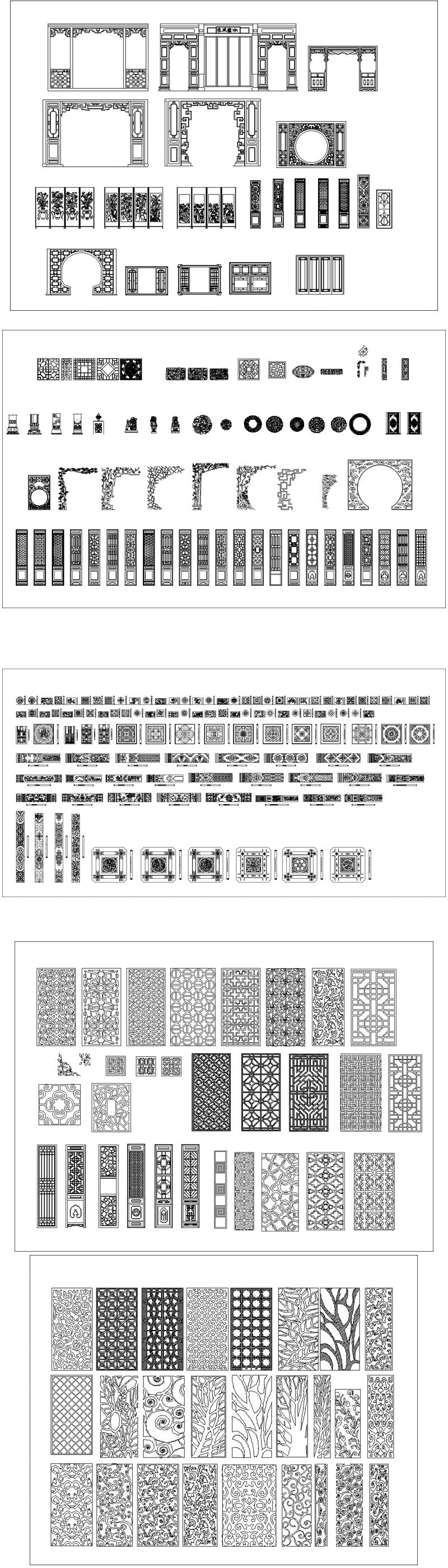 Chinese Architecture Design CAD elements V1】All kinds of Chinese ...