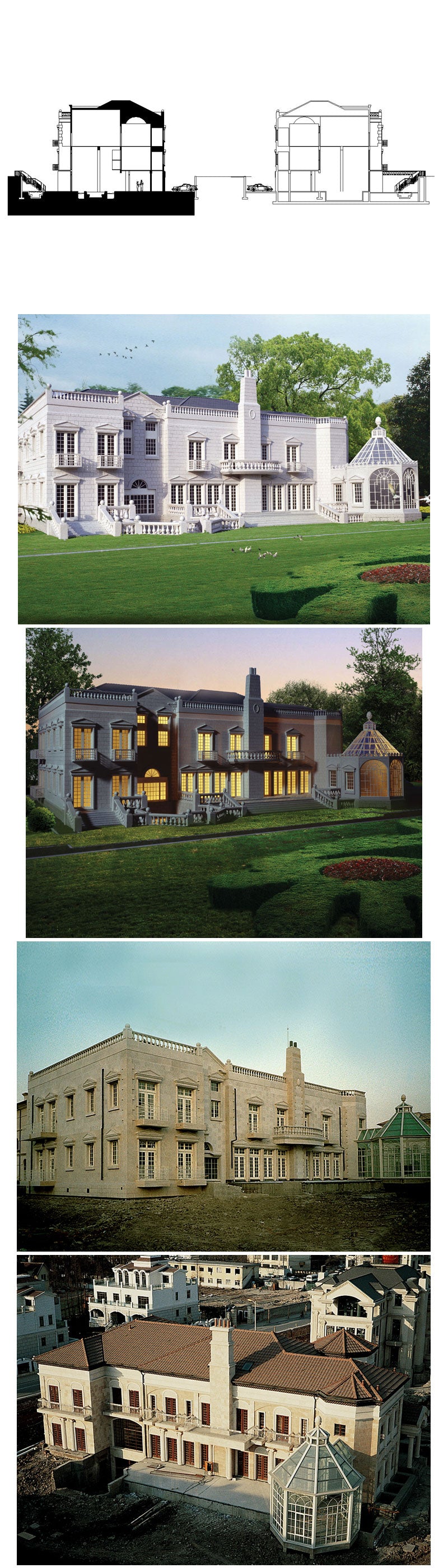 ★【Villa CAD Design,Details Project V.7-British George Style】Chateau,Manor,Mansion,Villa@Autocad Blocks,Drawings,CAD Details,Elevation