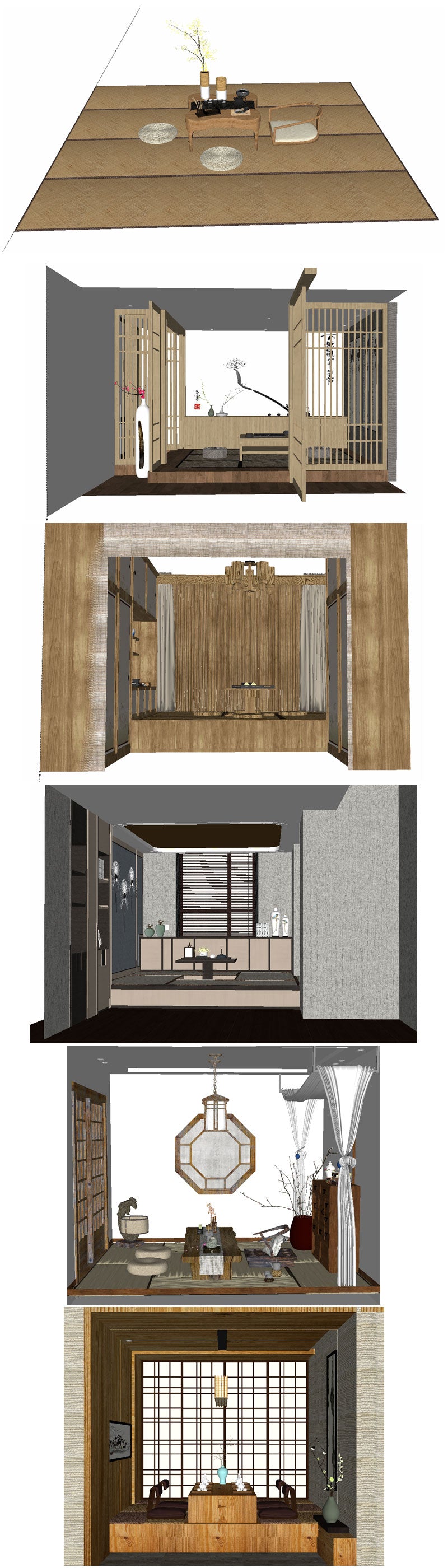 💎【Sketchup Architecture 3D Projects】12 Types of Japanese style tea room Sketchup 3D Models