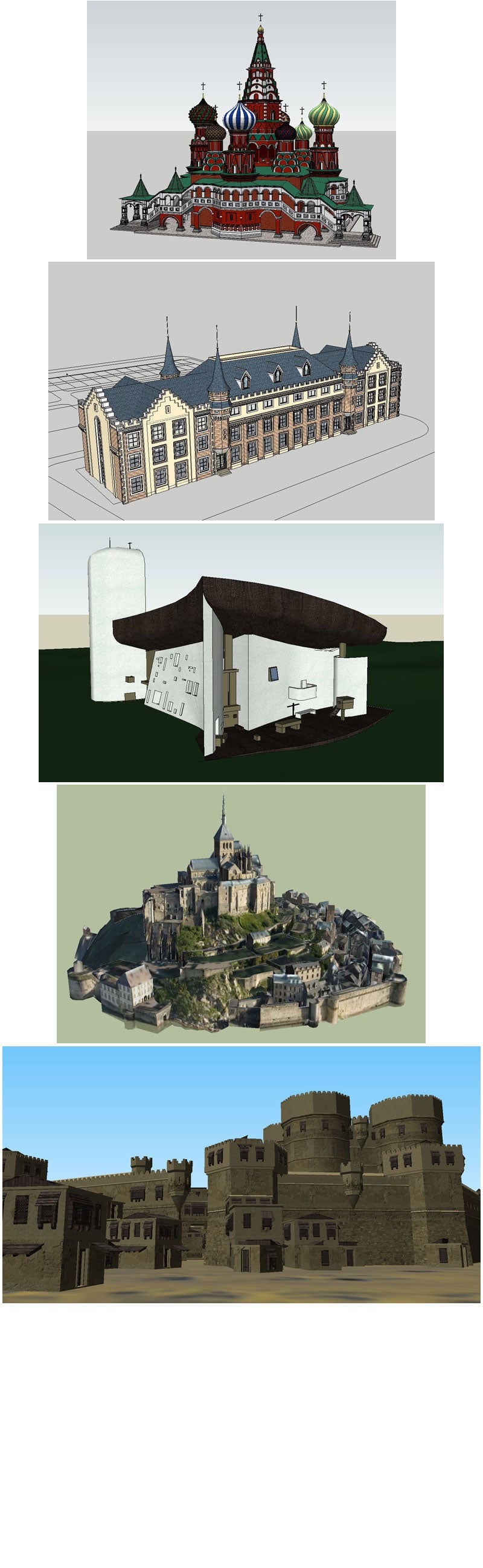 European Castle & Church 3D Models-Sketchup 3D Models(Best Recommanded!!)