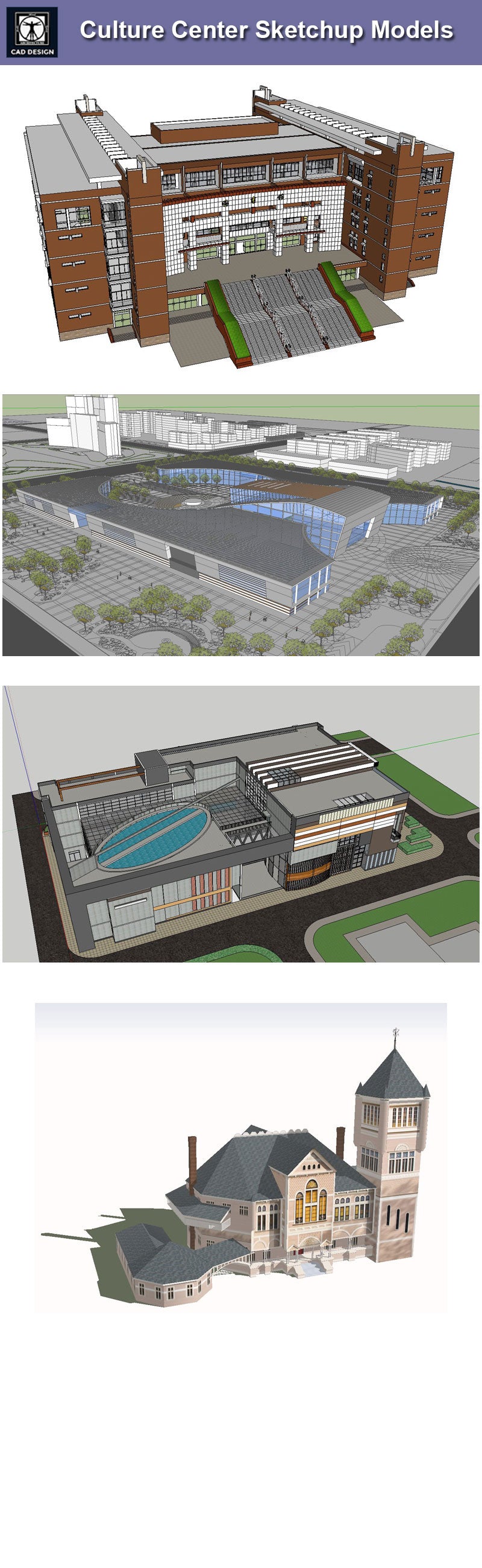 【Download 15 Culture Center Sketchup Models】 (Recommanded!!)