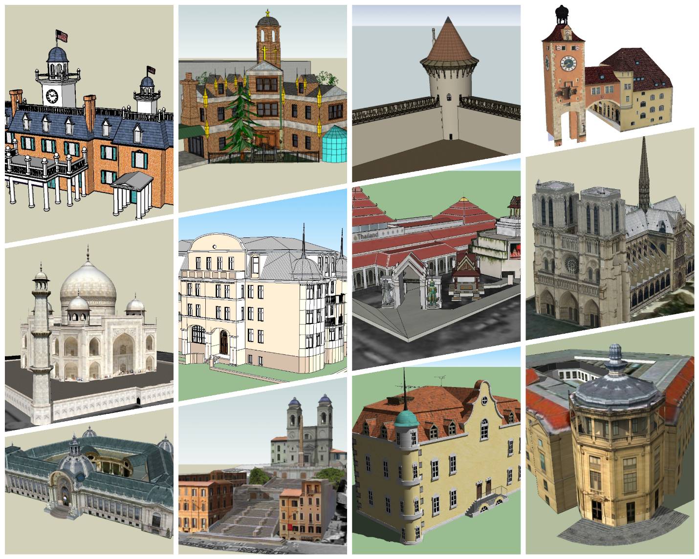 💎【Sketchup Architecture 3D Projects】European Classical Architecture Sketchup 3D Models V3