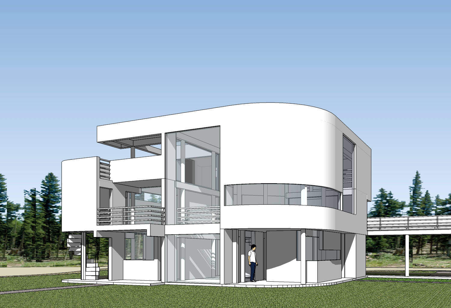 Sketchup 3D Architecture models Saltzman House(Richard Meier) CAD