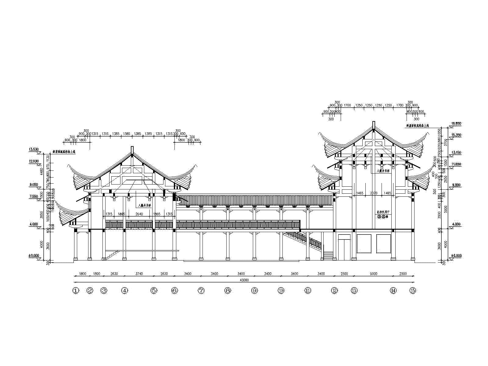 Chinese Architecture CAD Drawings-Stage, ancestral hall