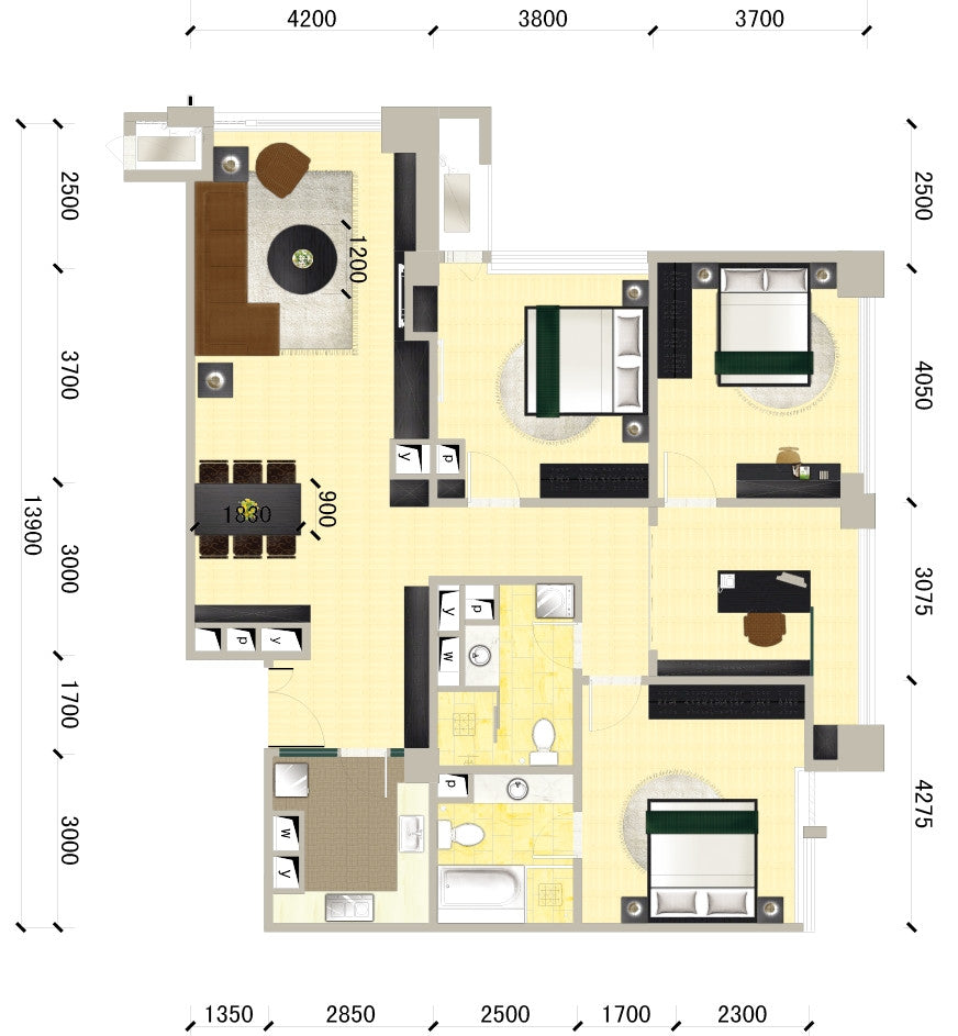 15 Types of Interior Design Layouts Photoshop PSD Template V.3