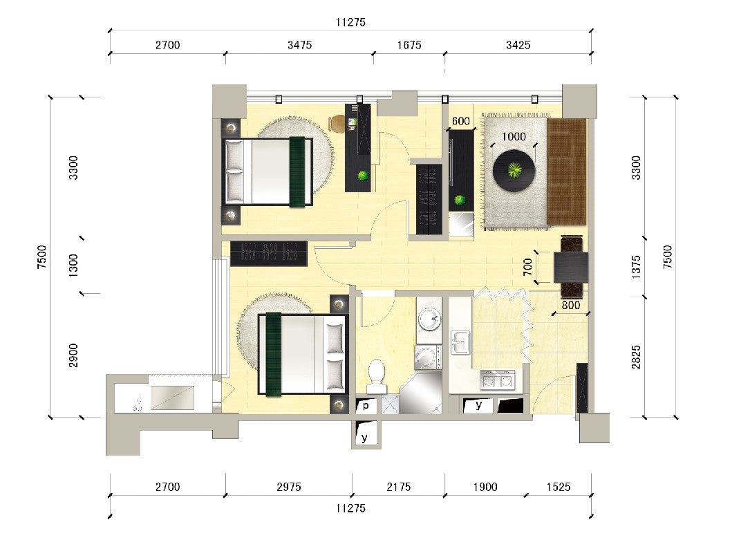 15 Types of Interior Design Layouts Photoshop PSD Template V.3