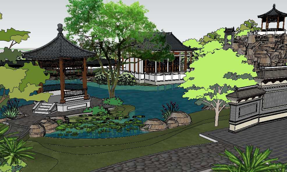 20 Kinds of Chinese Landscape Sketchup Models(Best Recommanded!!)