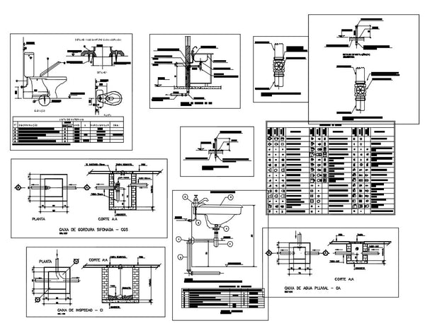 Hydro Sanitary Details – CAD Design | Free CAD Blocks,Drawings,Details