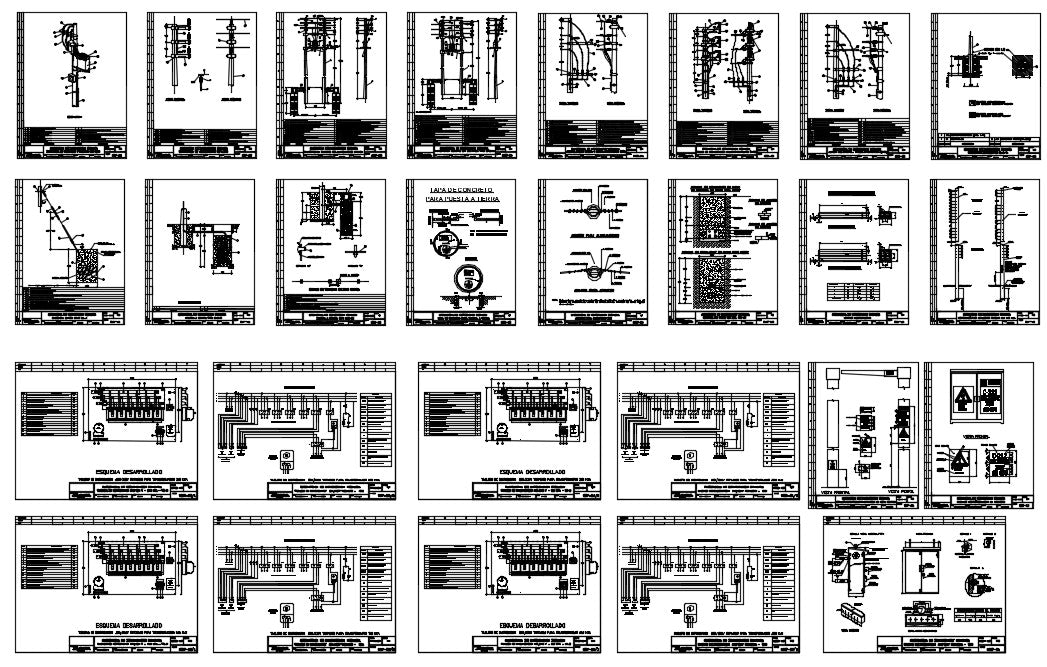 This Primary Distribution sub system detail in DWG file with structure design, & all beam & column detail & slab detail, steel detail etc.