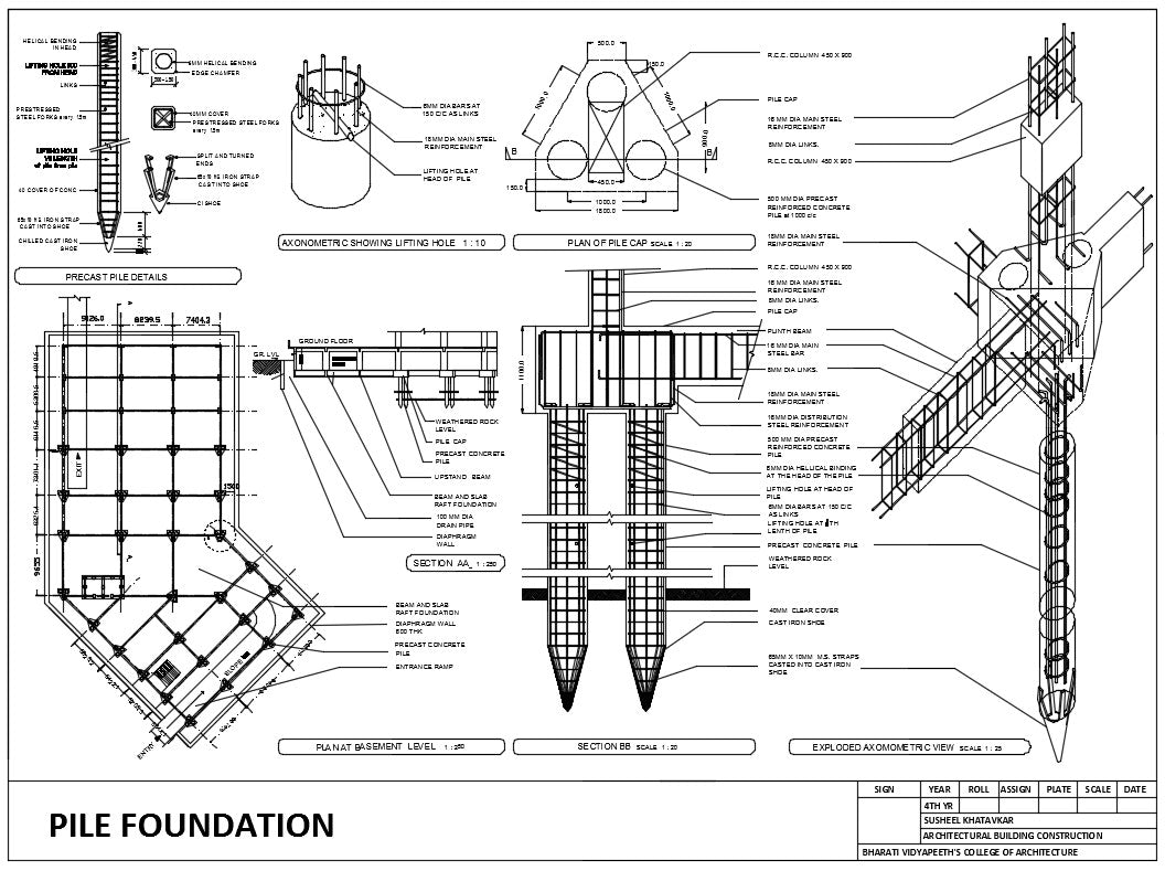 Pile Foundation Detail Drawing