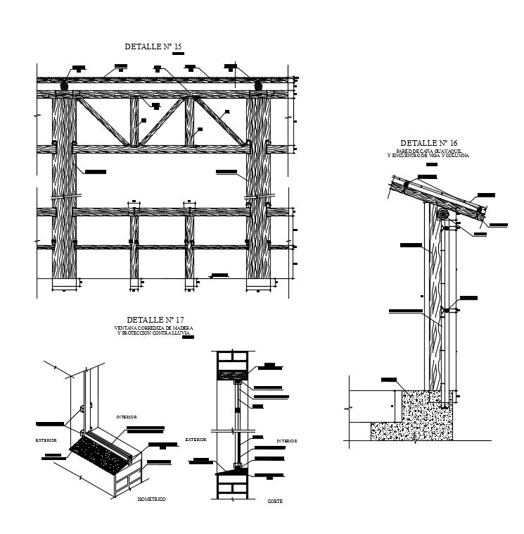 Mud and woods joint and constructions detail drawing cad dwg files include plan, elevations, sections, working plan, elevations, sections and dwg files of mud and woods constructions detail.