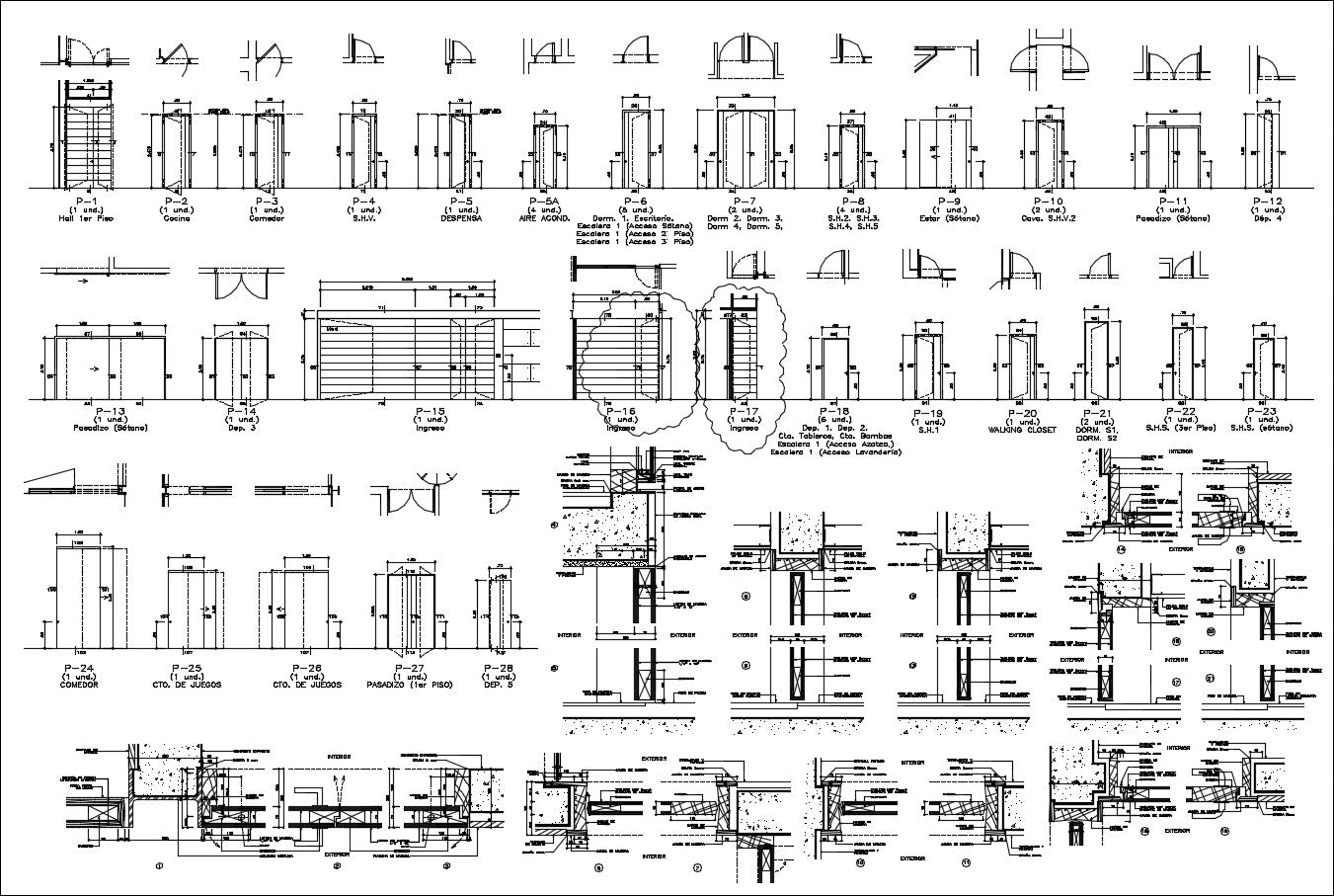 Structure detail for House with column & Beam design, slab detail, construction detail, electric lay-out, steel bar detail.