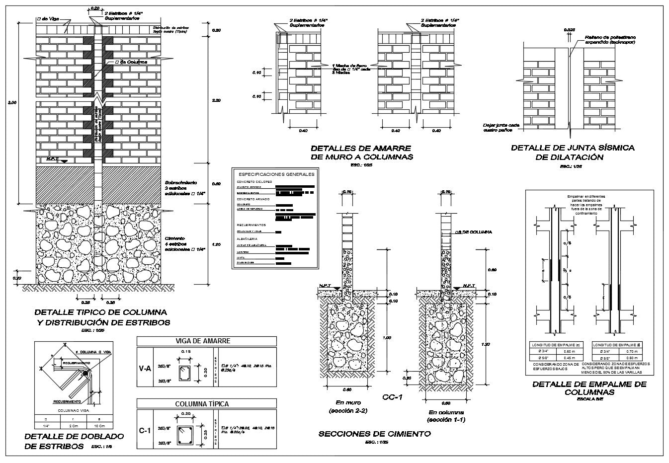 Perimeter wall section design drawing with all section and detailing in this auto cad file.
