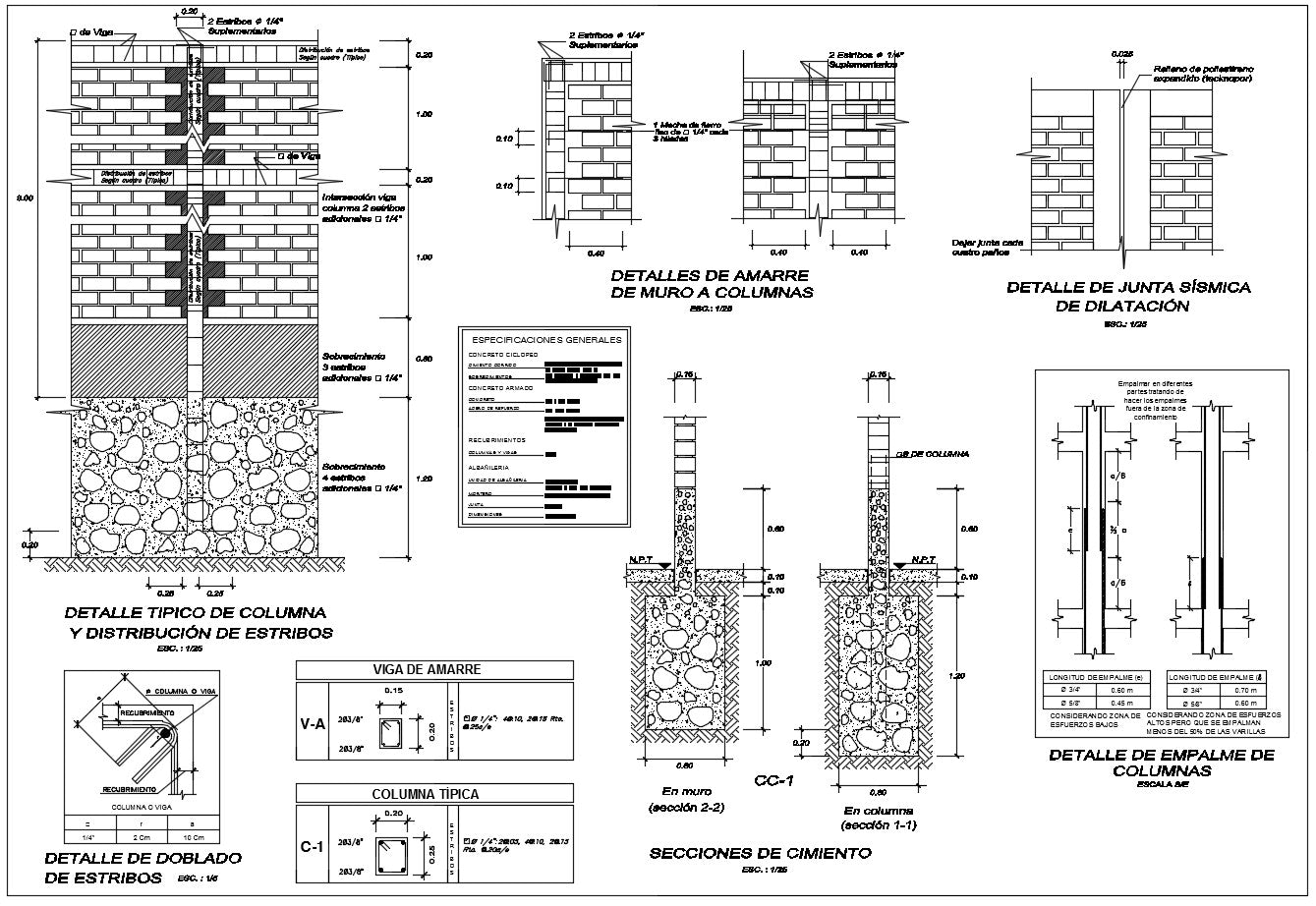 Perimeter wall section design drawing with all section and detailing in this auto cad file.