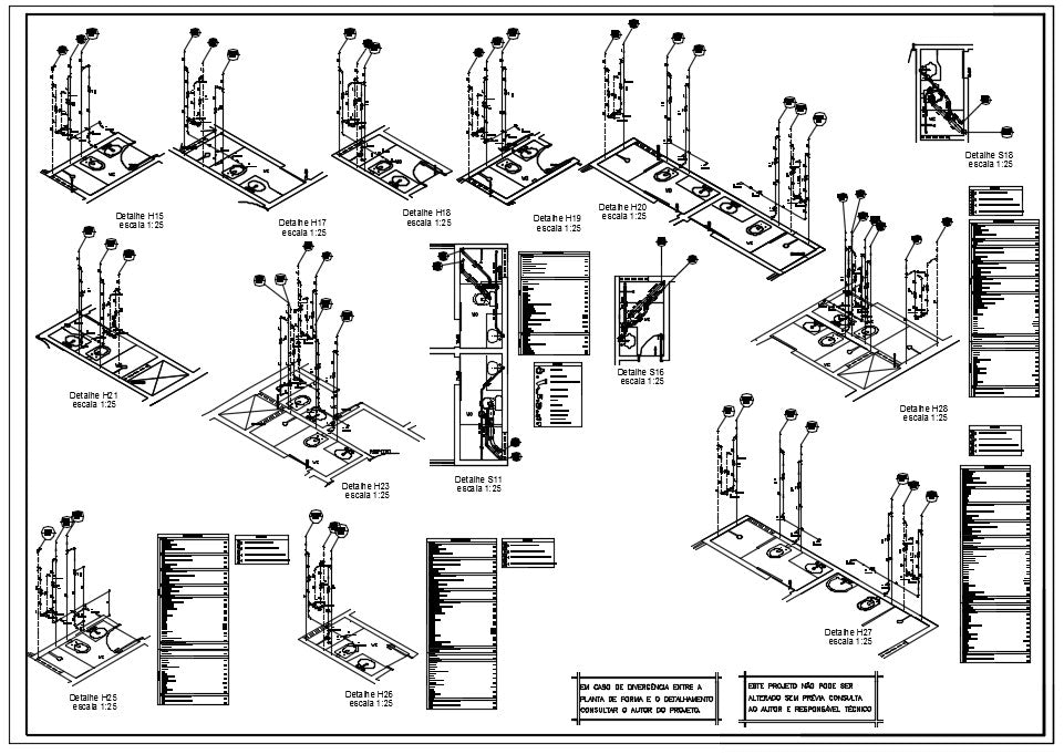 Plumbing Detail Design in autocad dwg files