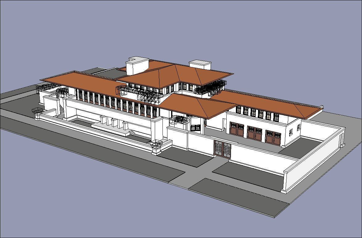 16 Projects of Frank Lloyd Wright Architecture Sketchup 3D Models(Recommanded!!)