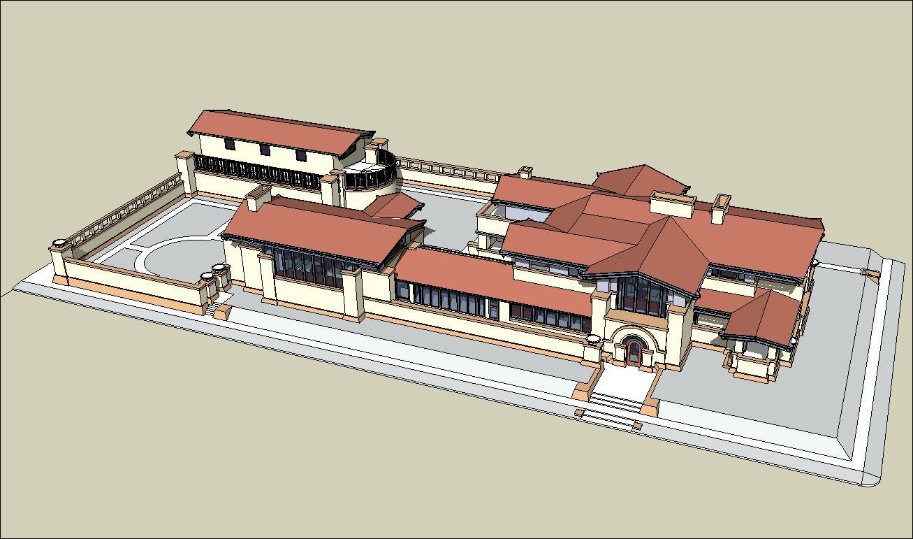 16 Projects of Frank Lloyd Wright Architecture Sketchup 3D Models(Recommanded!!)