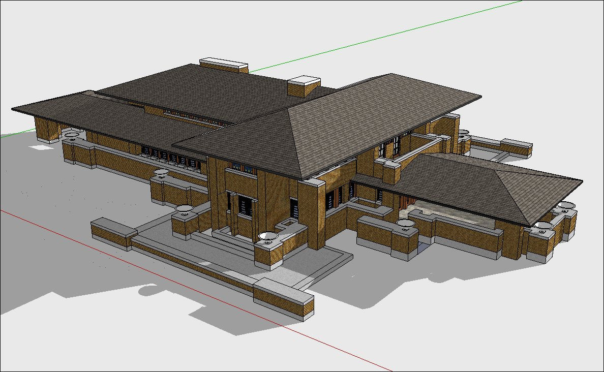 16 Projects of Frank Lloyd Wright Architecture Sketchup 3D Models(Recommanded!!)