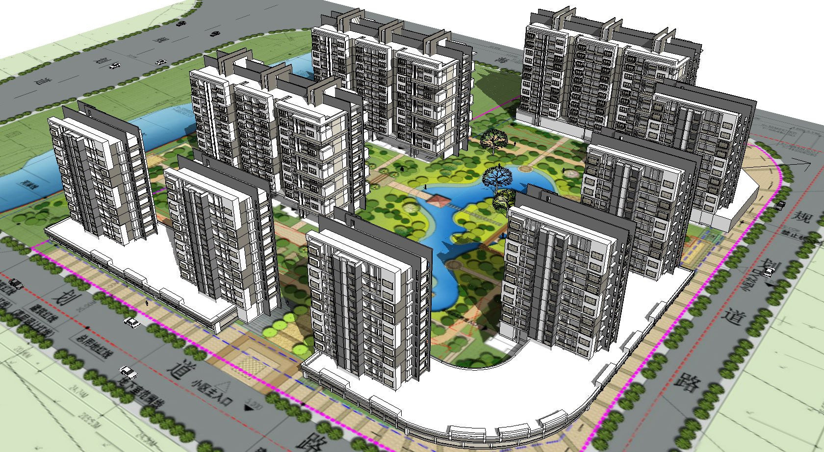 【10 Large-Scale Residential Construction and Landscape Sketchup Models】