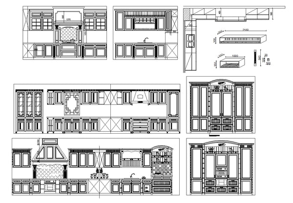 Various Kitchen Cabinet Autocad Blocks elevation V 2All 