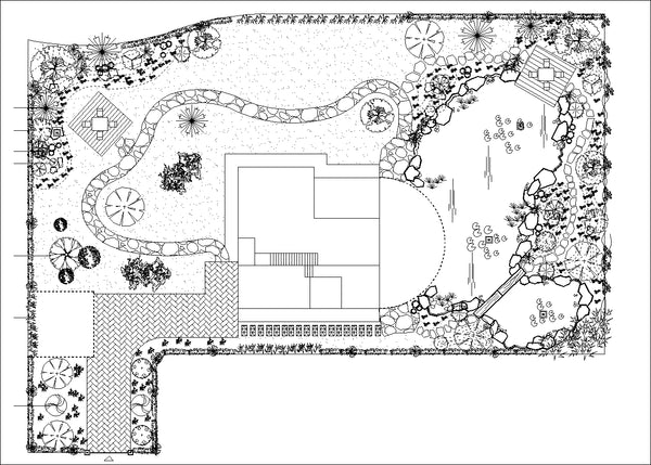 Villa Landscape design,Rooftop garden,Community garden CAD Drawings Bundle V.2】All kinds of ... on Garden Cad
 id=13738