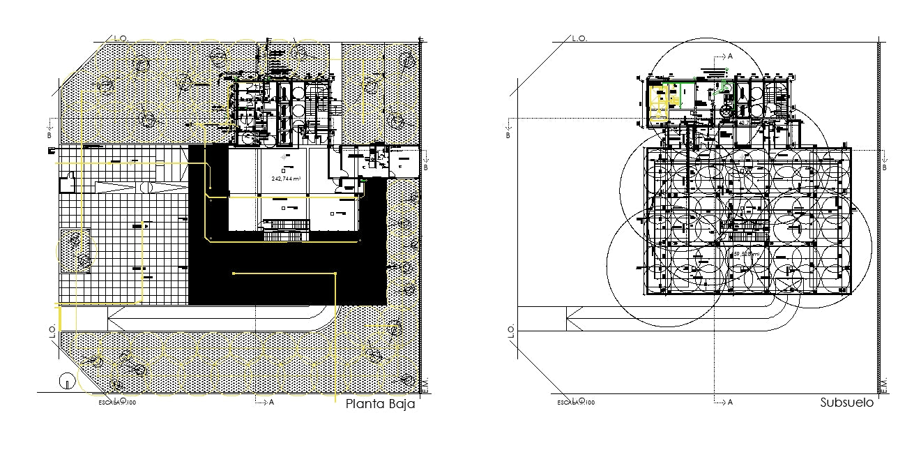 Office, Commercial building, mixed business building CAD Design Project ...