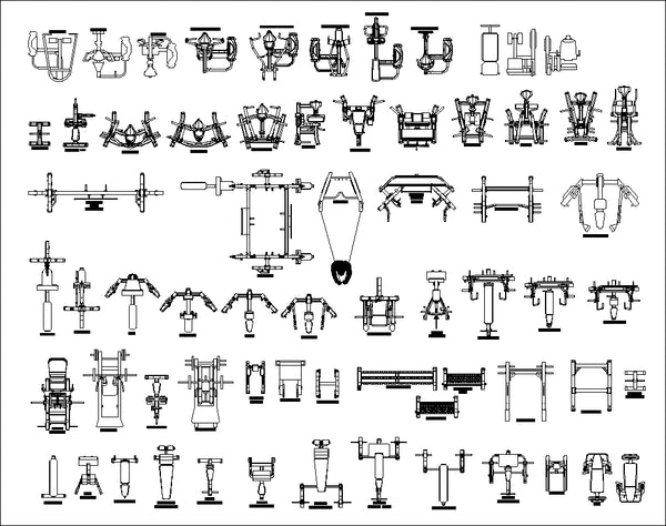 Fitness Equipment Autocad Blocks】All kinds of Fitness Equipment CAD ...