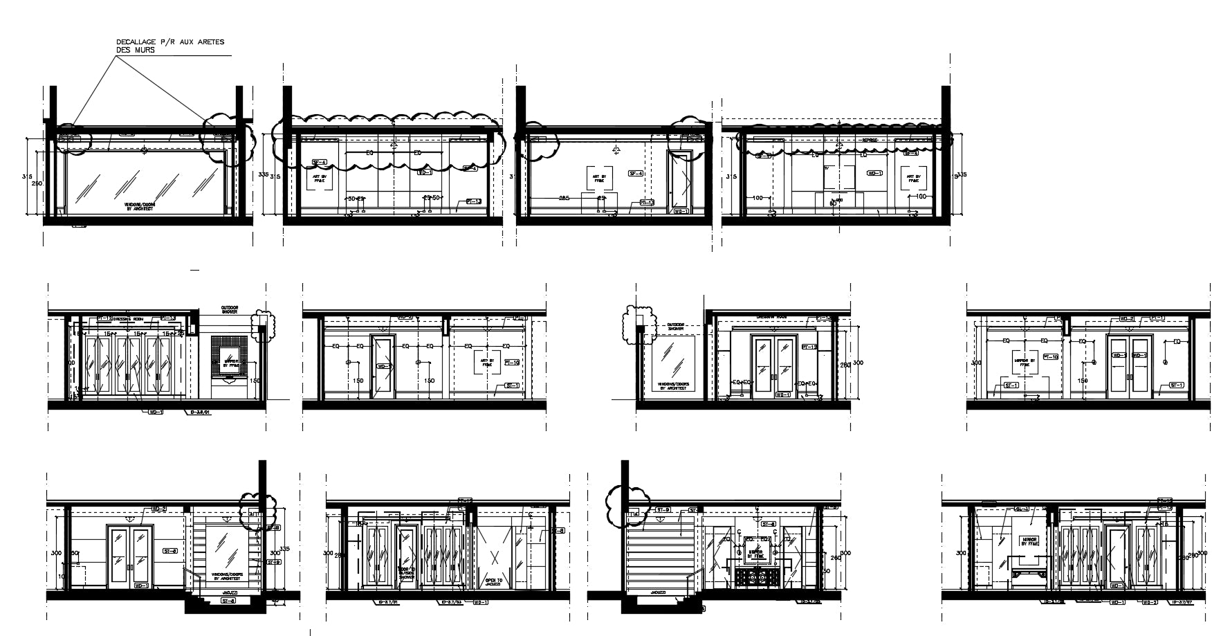 House drawing room interiors detail and design in cad