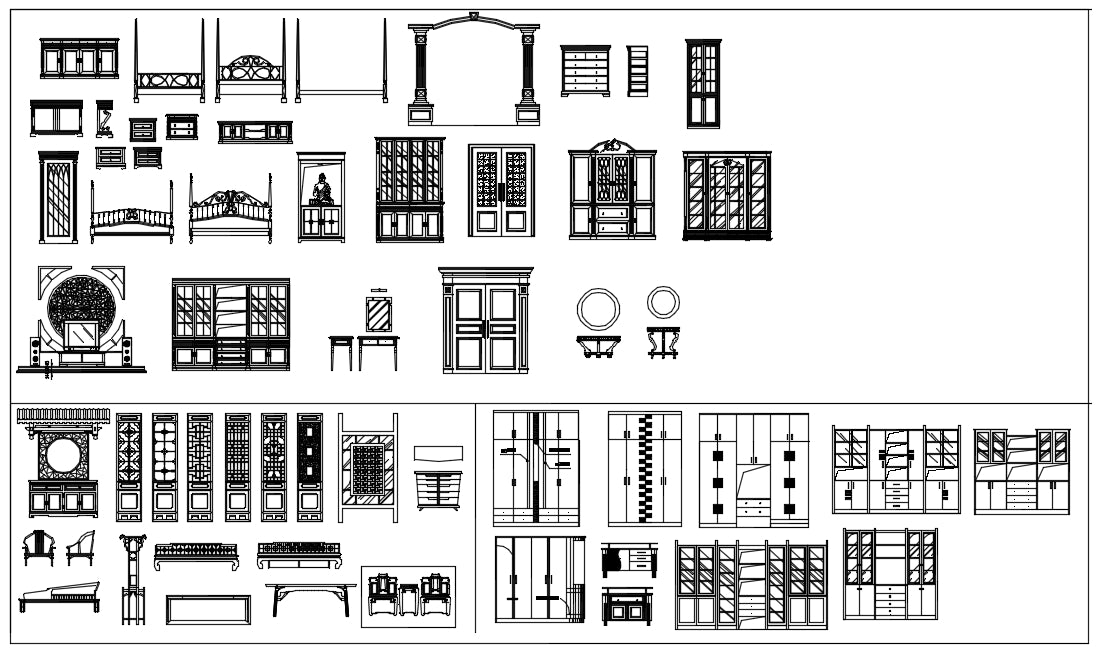 Furniture Block elevation details  CAD Design Free CAD 