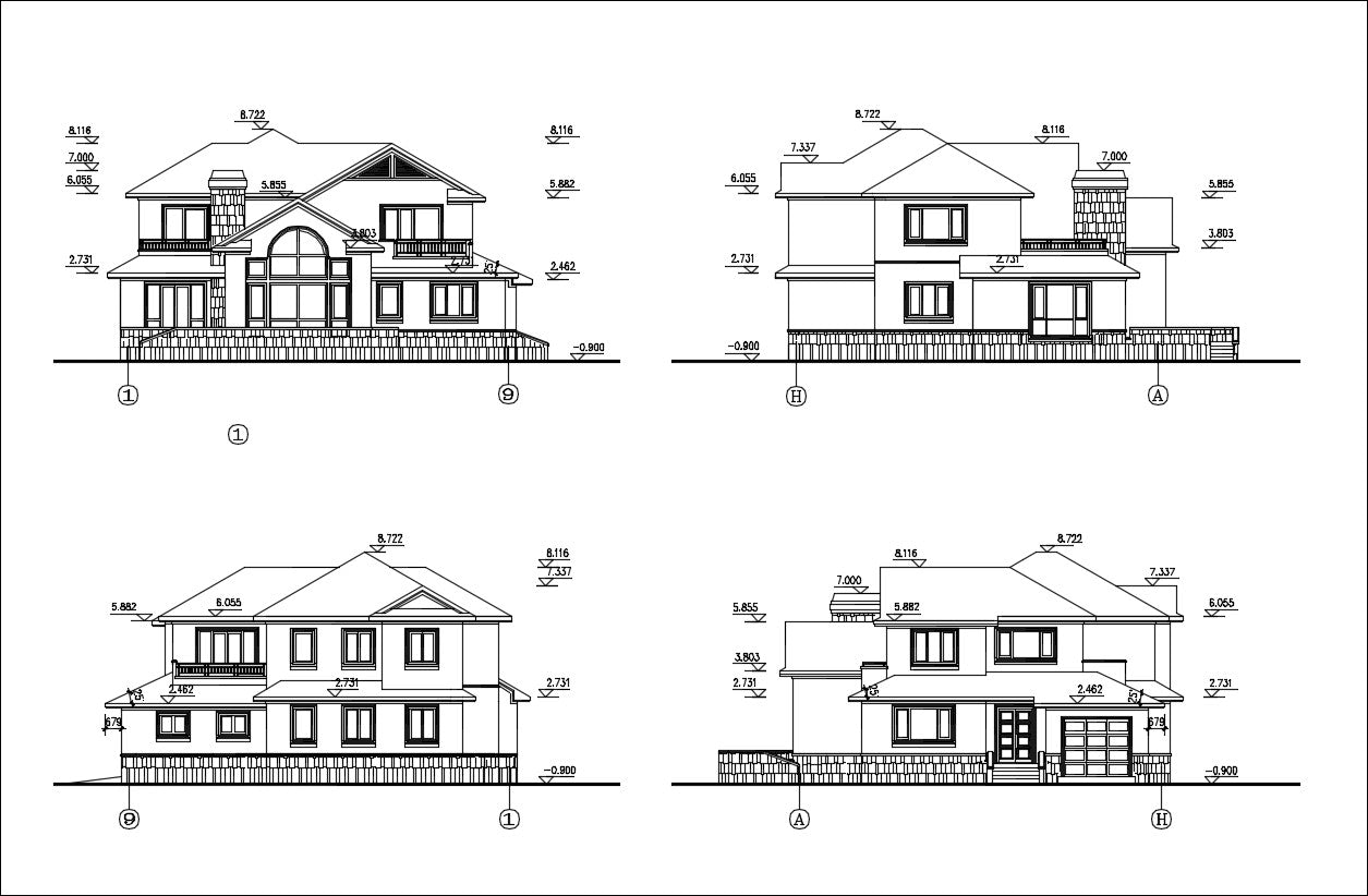 Villa Design CAD Drawings V3