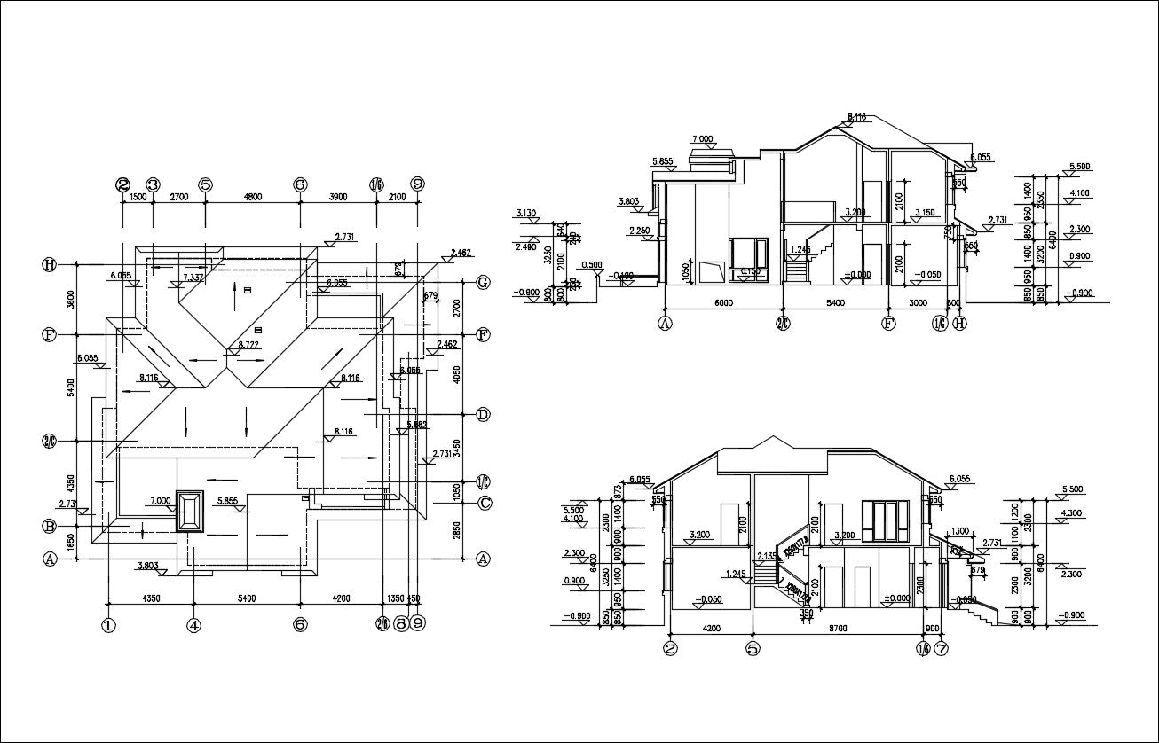 Villa Design CAD Drawings V3