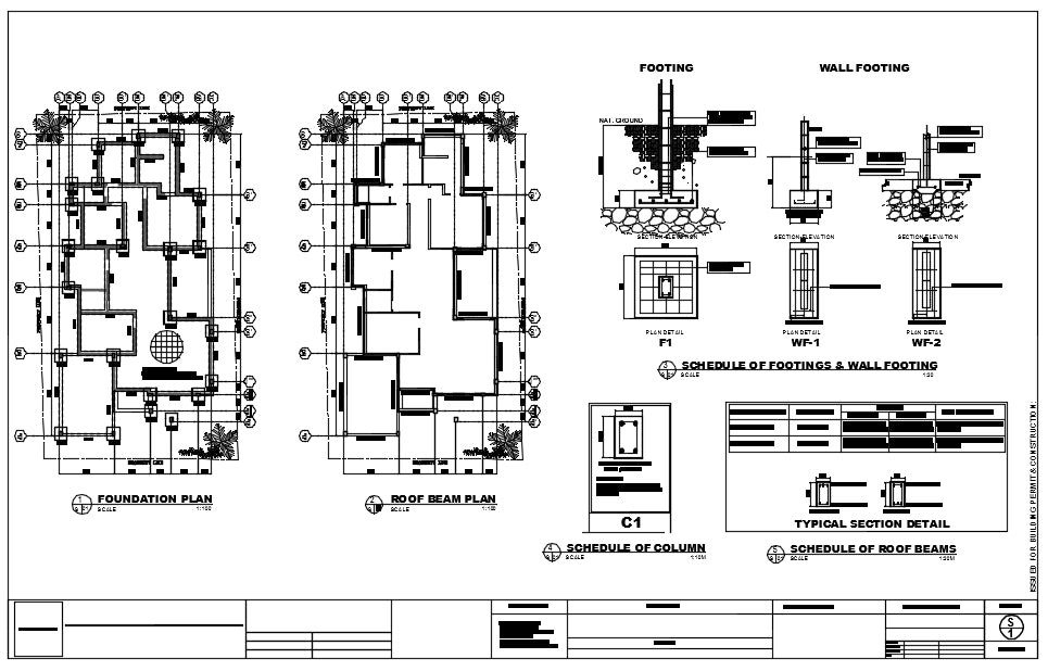 Villa architecture plan and constructions detail