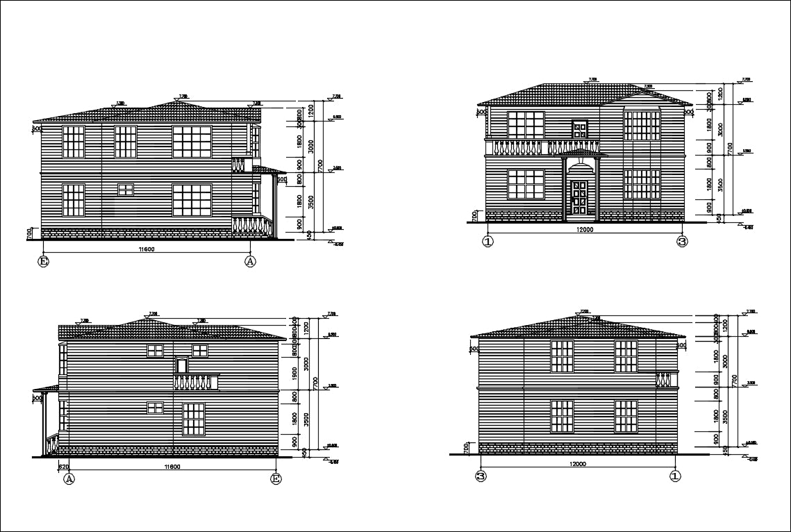 Villa Design CAD Drawings V12