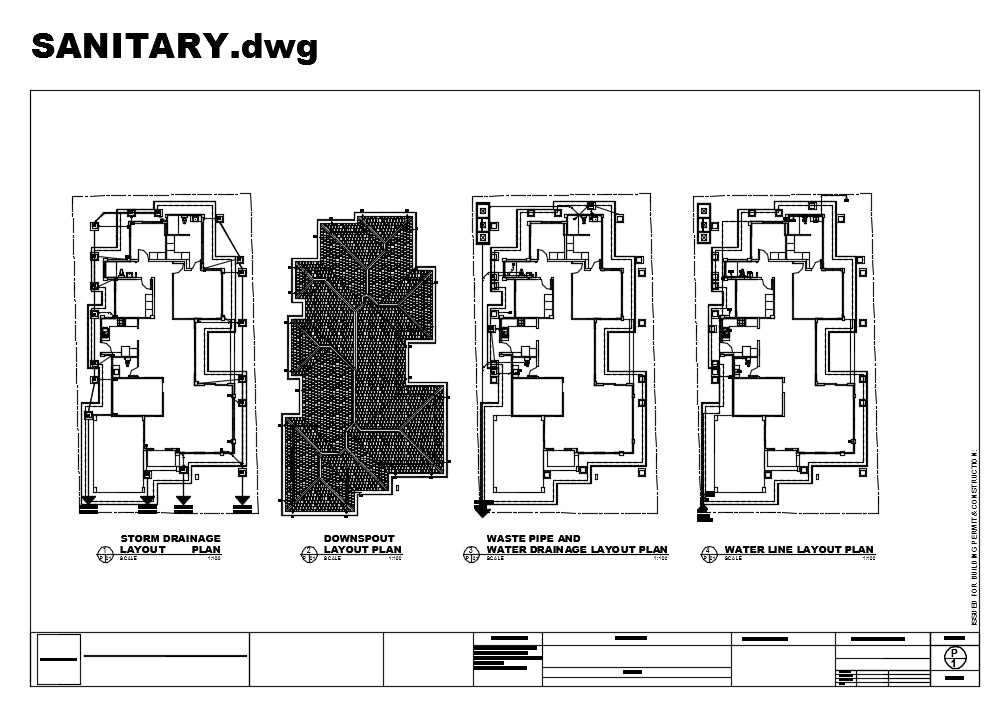 Villa architecture plan and constructions detail