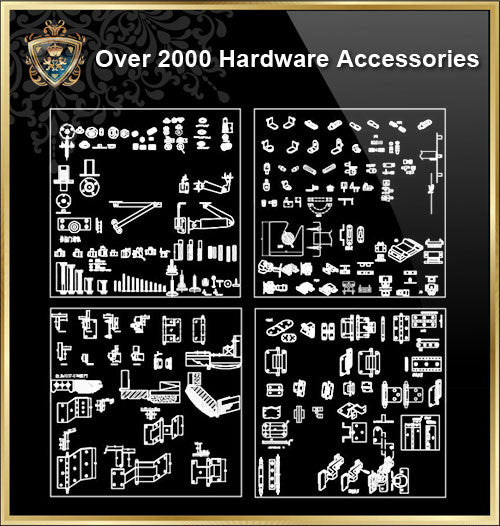 Over 2000 Hardware Accessories CAD Blocks-Home Hardware Accessories,Accessories, Parts & Hardware