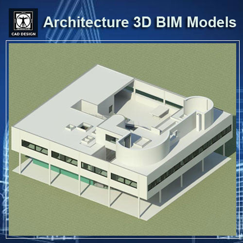 Architecture BIM  3D Models Villa Savoye CAD Design  