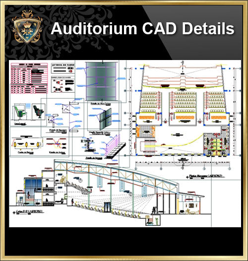 ★【Auditorium CAD Drawings Collection V.2】@Auditorium Design,Autocad Blocks,AuditoriumDetails,Auditorium Section,Auditorium elevation design drawings