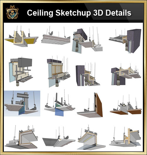 Sketchup Ceiling Details,light steel frame ceiling,hard cover ceiling,plasterboard ceiling,mirror ceiling,wood veneer ceiling,mineral wool board ceiling,air conditioning duct,smoke blocking wall,aluminum plate,gypsum board