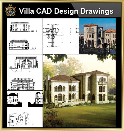 villa plan autocad file