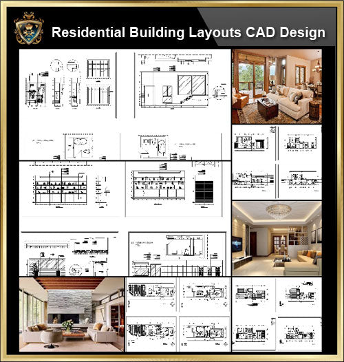 Interior Design Cad Design Details Elevation Collection V 2 Residential Building Living Room Bedroom Restroom Decoration Autocad Blocks Drawings Cad