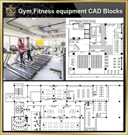 autocad blocks gym equipment