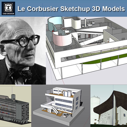 Download 24 Types of Le Corbusier Architecture Sketchup 3D Models(*.skp file format).