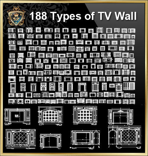 188 Types of TV Wall Design CAD Drawings-Living Room,Bedroom Design - CAD Design | Download CAD Drawings | AutoCAD Blocks | AutoCAD Symbols | CAD Drawings | Architecture Details│Landscape Details | See more about AutoCAD, Cad Drawing and Architecture Details