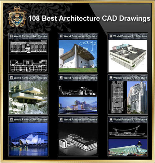 【108 Best Architecture CAD Drawings】(Best Collections!!)