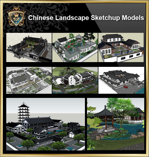 20 Kinds of Chinese Landscape Sketchup Models(Best Recommanded!!)